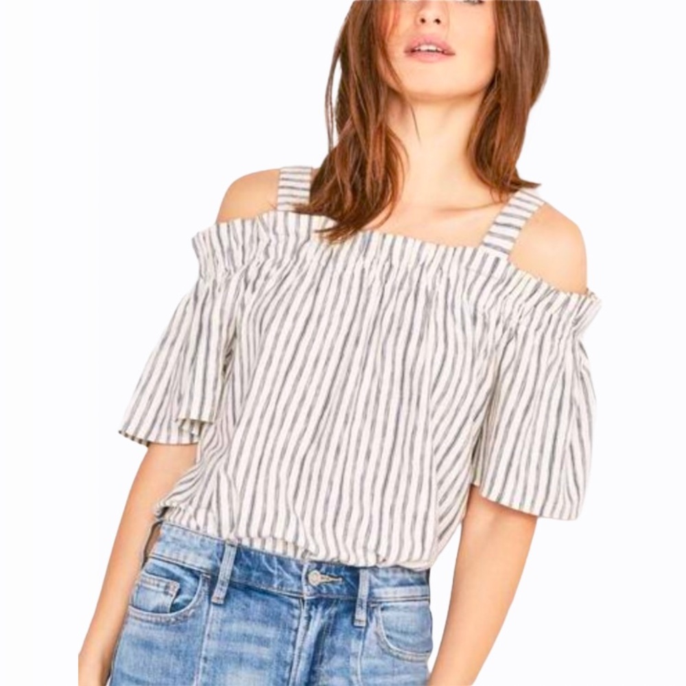 Lucky Brand 100% Cotton Off the Shoulder Top - S - Picture 15 of 16